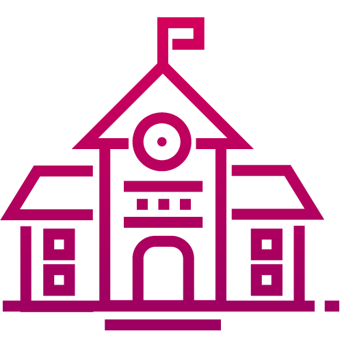 Une icône stylisée d'une école